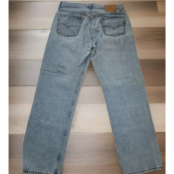 Vintage Levis 501 Denim Jeans Button Fly Size 33 X 28.5" USA 90s 501 bottom 553 - Picture 1 of 11